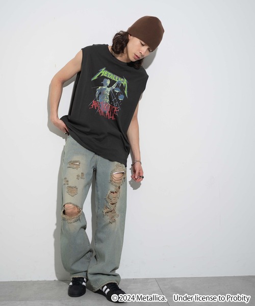 「METALLICA」 タンクトップ MEDIUM グレー メンズ_画像3