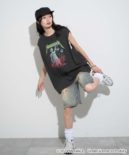 「METALLICA」 タンクトップ MEDIUM グレー メンズ_画像4