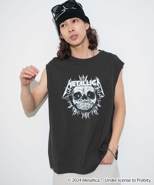 「METALLICA」 タンクトップ MEDIUM グレー メンズ_画像5