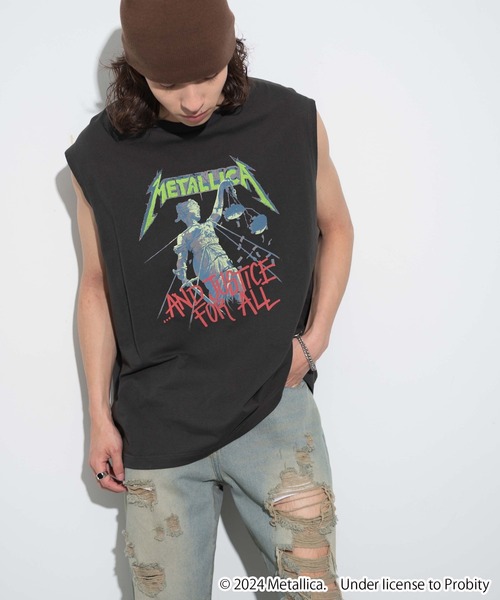 「METALLICA」 タンクトップ MEDIUM グレー メンズ_画像8