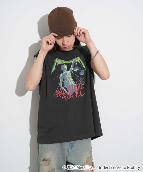 「METALLICA」 タンクトップ MEDIUM グレー メンズ_画像9