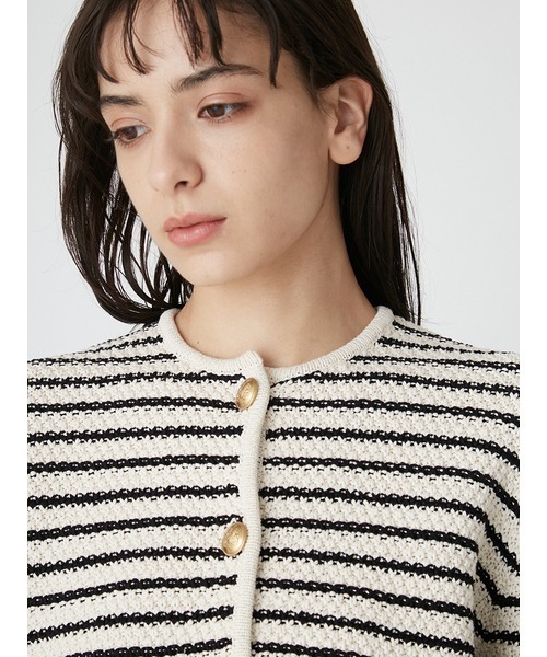 「Mila Owen」 ニットカーディガン 0 ネイビー レディース_画像3
