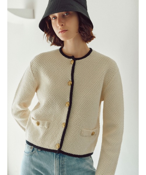 「Mila Owen」 ニットカーディガン 0 ネイビー レディース_画像8
