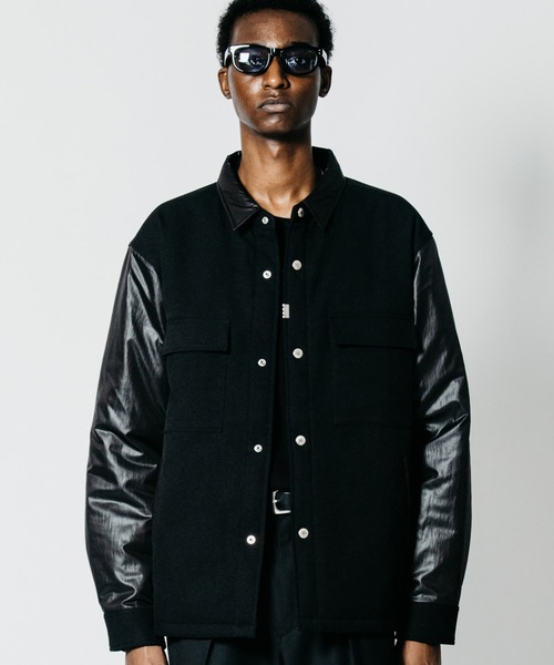 ブルゾン アウター WOOL-BLEND SNAP SHIRT JACKET メンズ