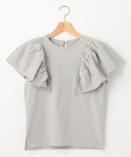 セツコサジテール　組曲コラボ　カップ付きトップス　フリルTシャツ　ホワイトF セツコサジテール 組曲コラボ カップ付きトップス フリルTシャツ