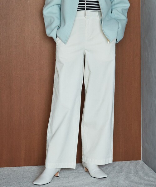 洗える】23区DENIM ベルベットストレッチ ワイドパンツ / 23区 L