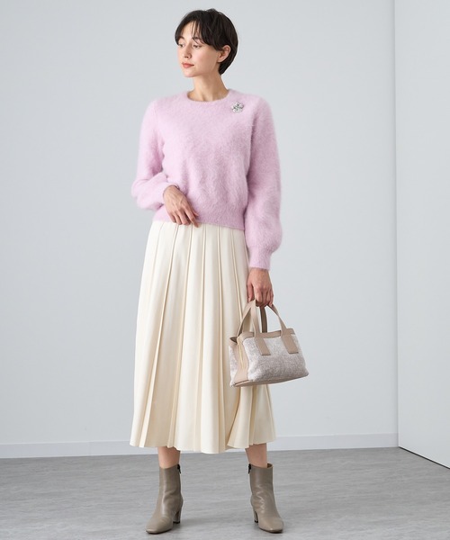 アナイ ANAYI 秋物 スエード調 プリーツスカート 38 スカート 