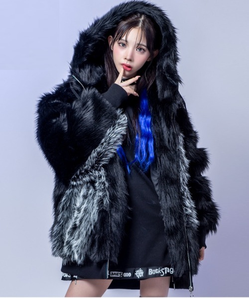 アウター WOO-STAR(ウー スター)ビッグシルエット スターレイヤー ファー ブルゾン WOO STAR ウー スター ビッグシルエット スターレイヤー ファー