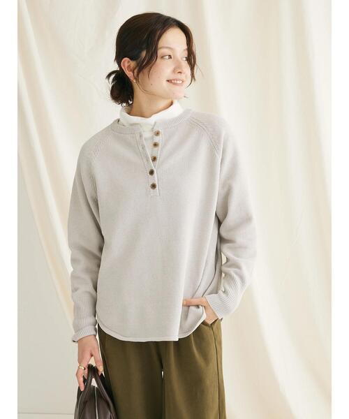 CH1097 Hee's mart‥ 発送は日曜日 CRAFT STANDARD BOUTIQUE ニット 7Gモールニット ヘンリーPO L/S