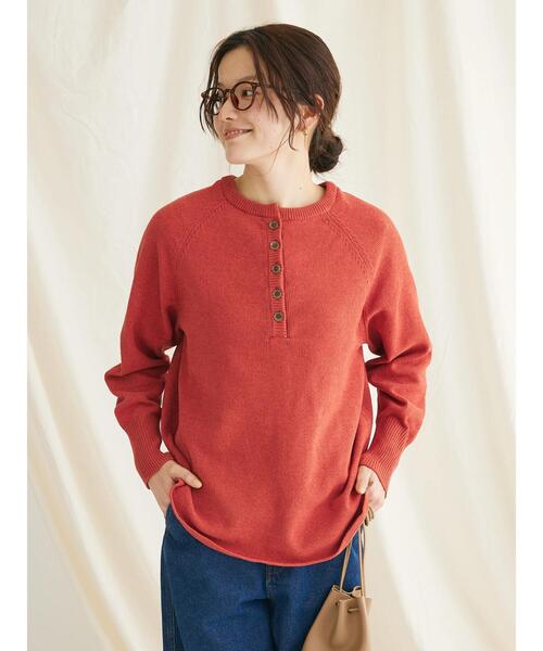 CRAFT STANDARD BOUTIQUE ニット 7Gモールニット ヘンリーPO L/S