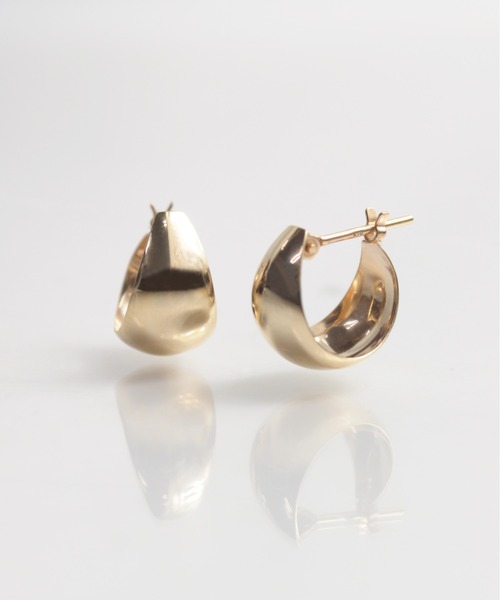 ピアス 「anq.」K10・ルナ  ミドルピアス レディースの画像