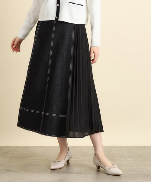 grove（グローブ） スカート 「高身長さん向け＋6cm」デニムサイド