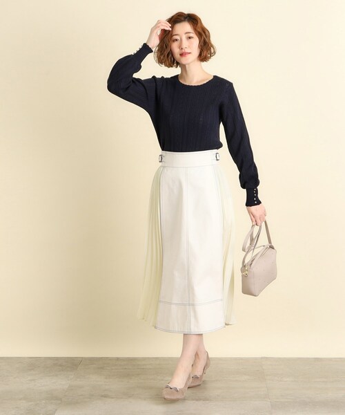 grove（グローブ） スカート 「高身長さん向け＋6cm」デニムサイド