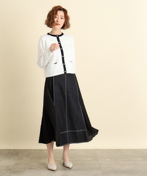 grove（グローブ） スカート 「高身長さん向け＋6cm」デニムサイド