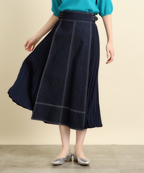 grove（グローブ） スカート 「高身長さん向け＋6cm」デニムサイド