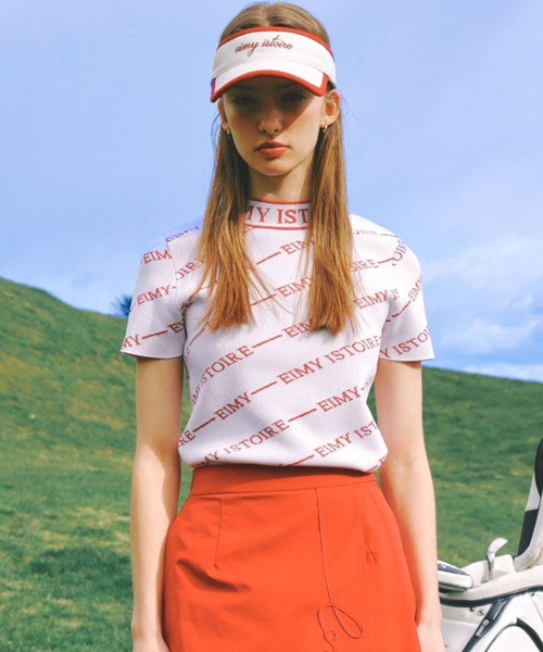 EIMY GOLF ニット セーター バイアスロゴニットトップス