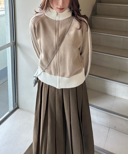 レディースニットジャケット アウター ルーズサイズ 韓国 s6255 セール☆3490円→2990円 ループ編み金ボタンニットジャケット
