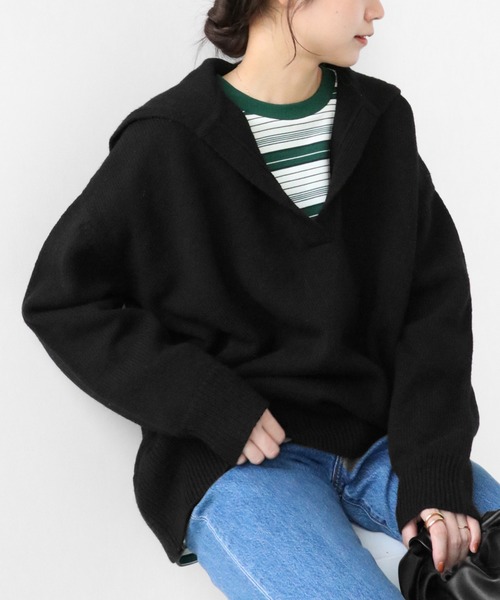 「JOURNAL STANDARD」 Vネックニット FREE ブラック レディース CHAROL ニット セーター Vネックニットプルオーバー レディース
