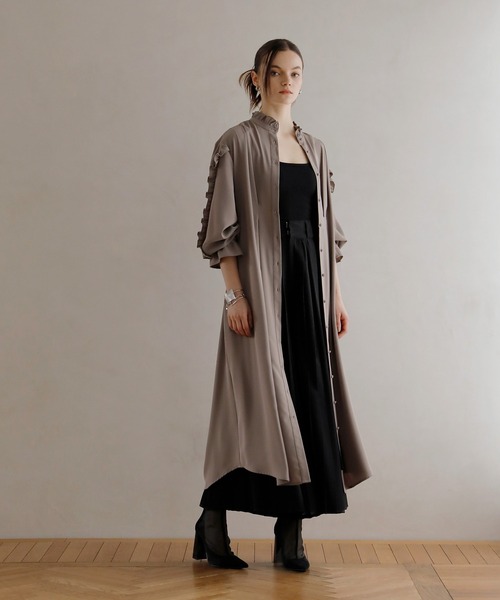 MIELI INVARIANT ドレス Frill Line Tuck Dress : ZOZOTOWN