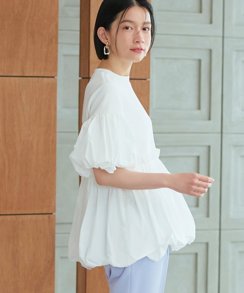 アトリエまりこ　立体花モチーフ　シルク　薄手ニット カットソー　レース　フリル アトリエまりこ 立体花モチーフ シルク 薄手ニット カットソー