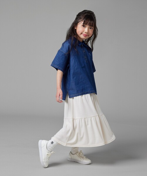 COMME CA ISM スカート 速乾 ロング ティアードキュロット