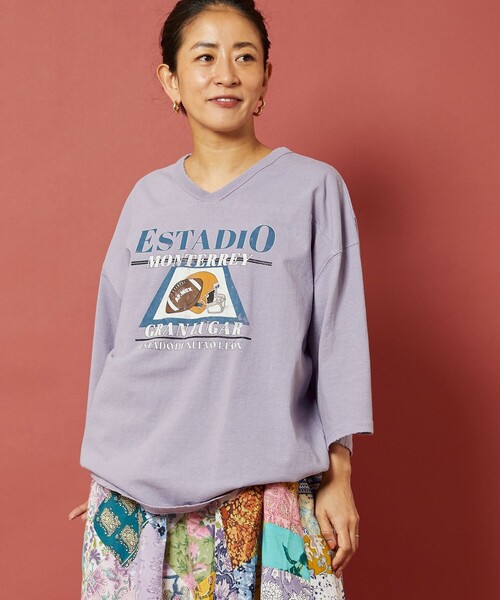 Freada tシャツ Tシャツ Freada/フリーダ ダメージ加工プリントV