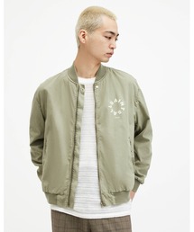 BERNE フード付きボンバージャケット グリーン パッチ付きバーシティボンバージャケット - グリーン | ZARA
