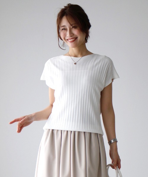 tシャツ 夏の制服に。ずっと着ていたいサラッと涼ニット レディース Ehre style tシャツ 夏の制服に。ずっと着ていたいサラッと涼