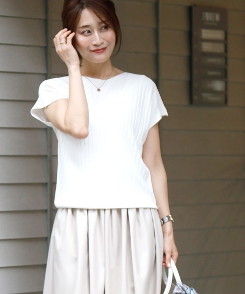 tシャツ 夏の制服に。ずっと着ていたいサラッと涼ニット レディース Ehre style tシャツ 夏の制服に。ずっと着ていたいサラッと涼
