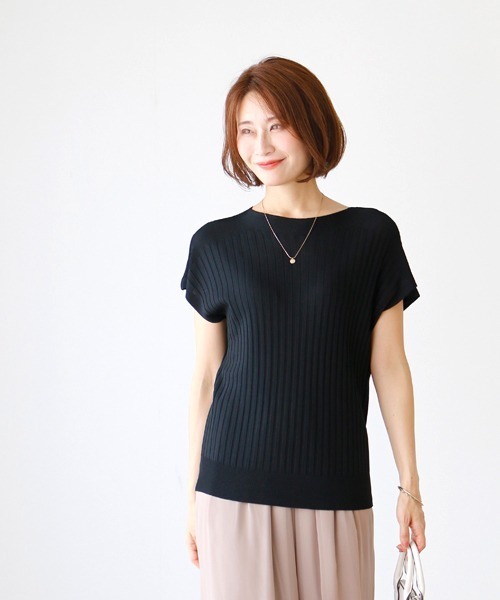 tシャツ 夏の制服に。ずっと着ていたいサラッと涼ニット レディース Ehre style tシャツ 夏の制服に。ずっと着ていたいサラッと涼