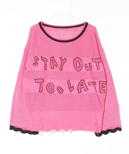ニット セーター atmos pink Scallop Damaged Knit Top / アトモス ピンク スカラップ ダメージ ニット トップ セール】atmos pink Scallop Damaged Knit Top / アトモス