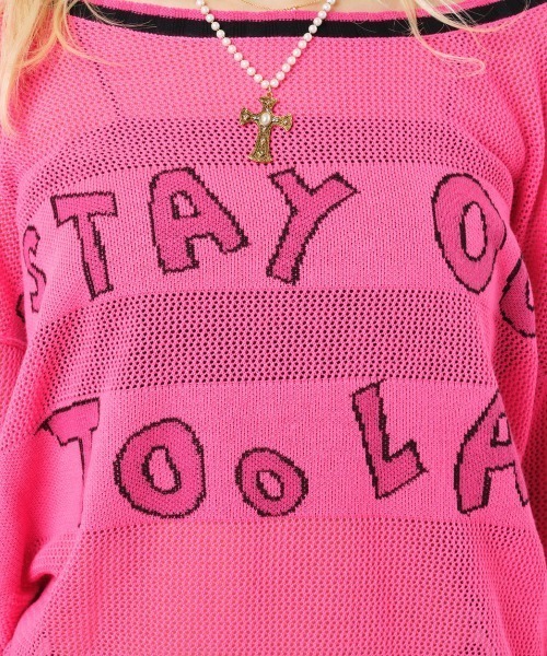 ニット セーター atmos pink ダメージ オフショル ニットトップス レディース atmos girls ニット セーター pink ダメージ オフショル ニット