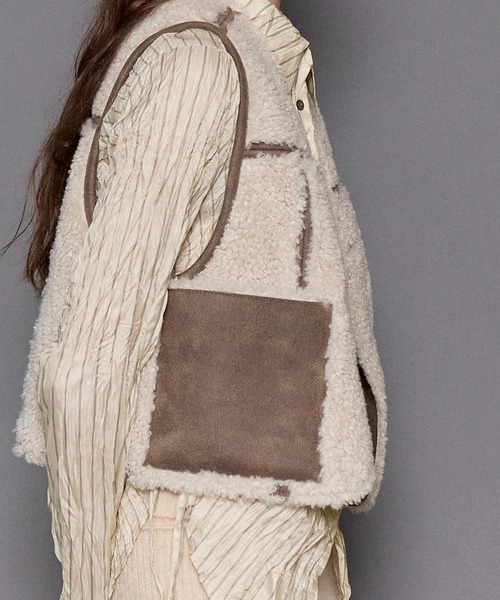 ベスト ジレ 2way Boa Vest/2WAYボアベスト「MAISON SPECIAL/メゾンスペシャル」 レディース MAISON SPECIAL ベスト ジレ 2way Boa Vest/2WAYボアベスト