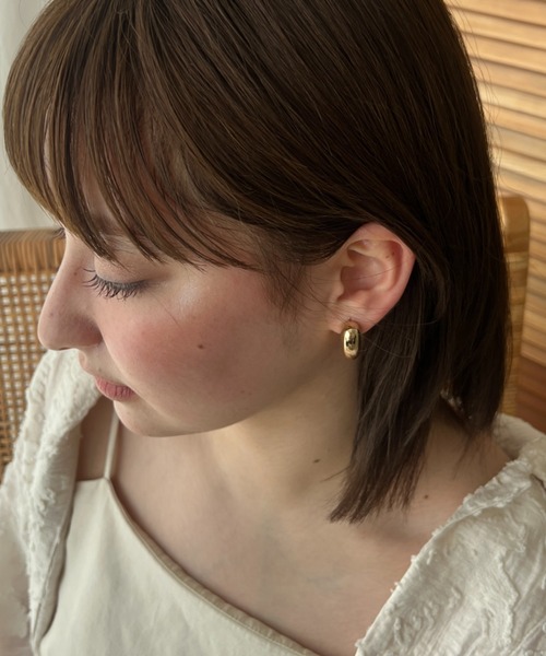 ciite' ピアス ぷっくりボリュームハートワンタッチピアス (両耳用