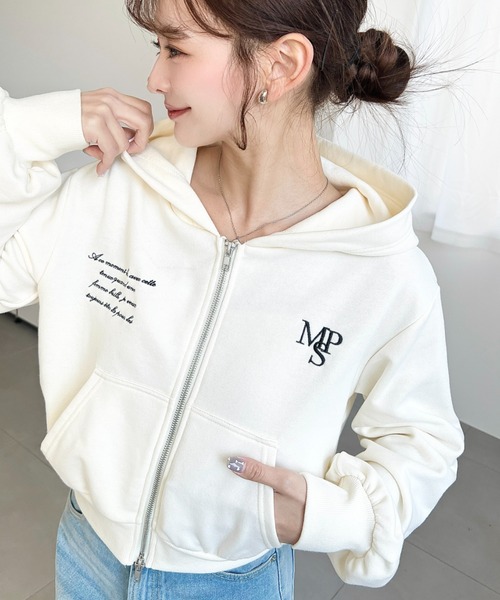 【最終値下げ】ダブスタ　ESSENTIAL / 裏毛ショート丈パーカー　新品 ESSENTIAL / インディゴクロップドパーカー（WEB限定） TOPS Night