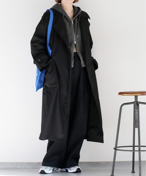 美品■Pepe Jeans オールレザー　トレンチコート　ブラック　ピッグレザー ◇ベーシックトレンチコート【手洗い可】（トレンチコート