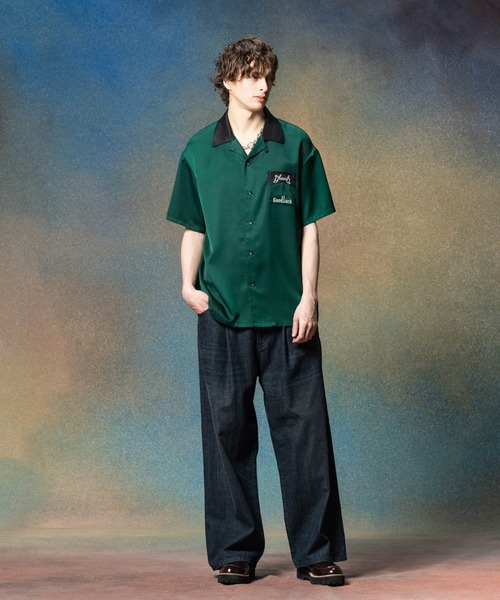 glamb　ボウリングシャツ glamb シャツ Layered Bowling SH / レイヤードボウリングシャツ
