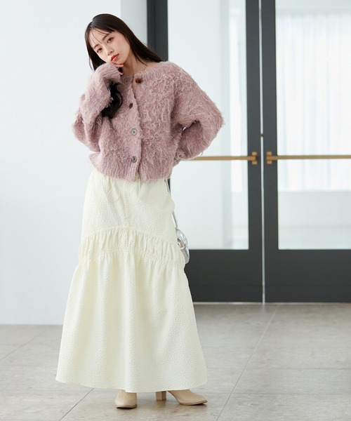 「VIS」 ニットカーディガン FREE サックスブルー レディース_画像5