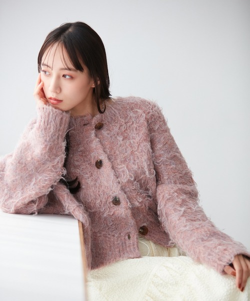 「VIS」 ニットカーディガン FREE サックスブルー レディース_画像7