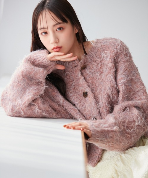 「VIS」 ニットカーディガン FREE サックスブルー レディース_画像8