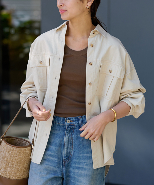 FRAMeWORK リヨセルコットンWORKシャツ FRAMeWORK｜リヨセルコットンWORKシャツ | Rakuten Fashion(楽天