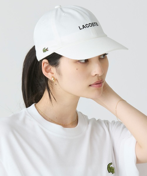 LACOSTE キャップ 帽子 ブランドロゴステッチローキャップ