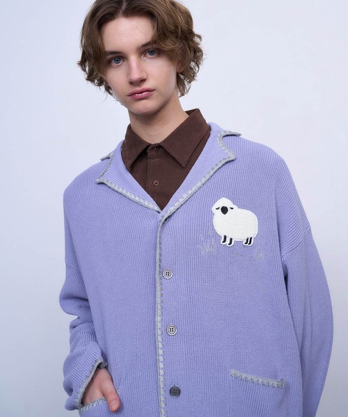 T-JACKET ニット テーラードジャケット メランジ ストレッチ◎ 青 TASTE by Knit ジャケット テーラードジャケット 「TASTE by Knit