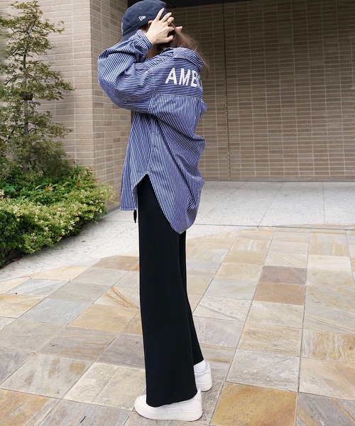 ワイドパンツ パンツ センタープリーツニットワイドパンツ レディース