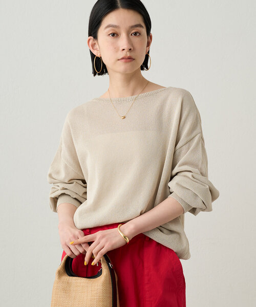 Loungedress ニット セーター 和紙クルーニット レディース