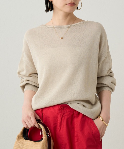 美品 Loungedress ラウンジドレス ラクーンクルーZIPニット LOUNGEDRESS（ラウンジドレス）の「ラクーンクルーZIPニット