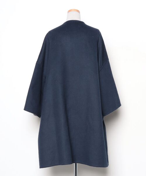 JEANASIS（ジーナシス） ノーカラーコート FREE ネイビー レディース