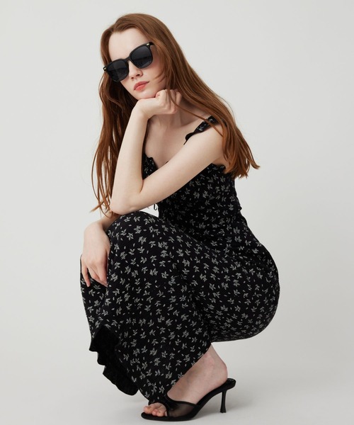 ME&ME COUTURE 花柄ノースリーブロングワンピース me&me couture（ミーアンドミークチュール） ワンピース プチフルール