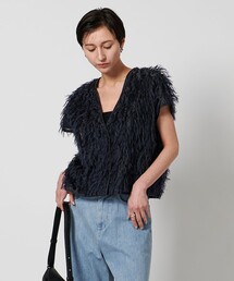 ユナイテッドアローズ ジレ　リボンカットジャガードベスト リボン カットジャガード ベスト ‐ウォッシャブル‐