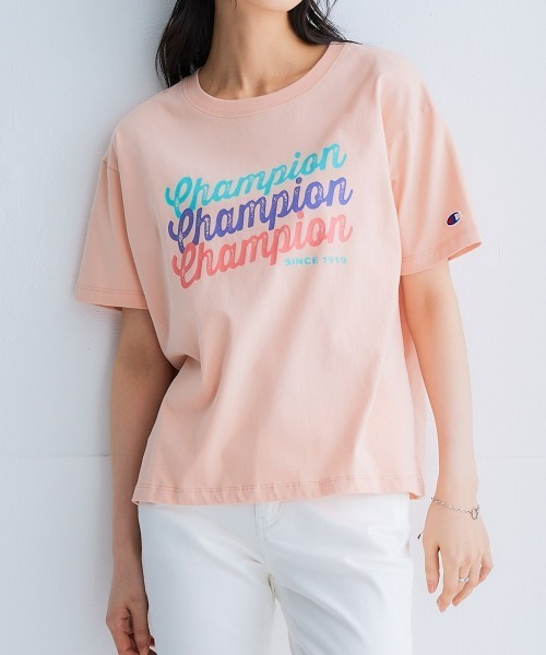 Champion（チャンピオン） tシャツ 半袖 綿100%ショート丈プリントT